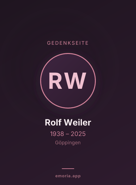 Gedenkportrait von Rolf Weiler