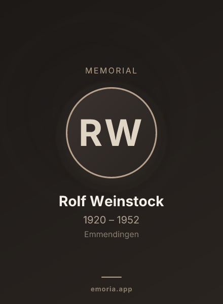 Memorial portrait of Rolf Weinstock