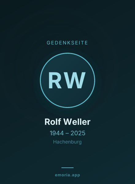Gedenkportrait von Rolf Weller
