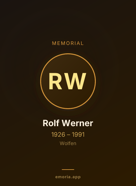 Memorial portrait of Rolf Werner