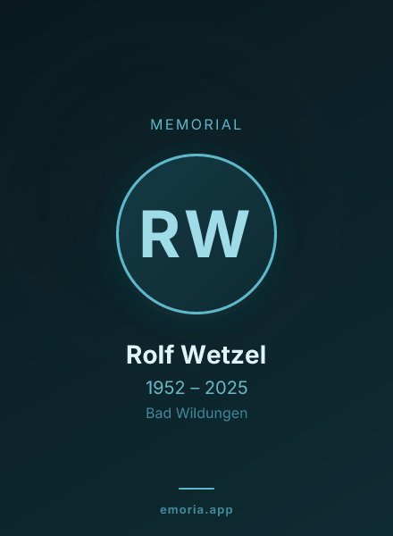 Memorial portrait of Rolf Wetzel