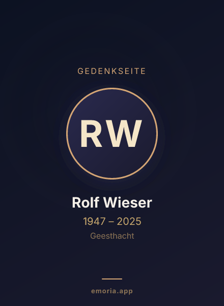 Gedenkportrait von Rolf Wieser
