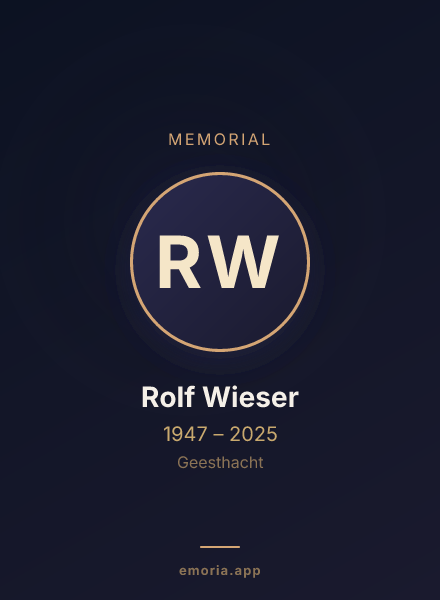 Memorial portrait of Rolf Wieser