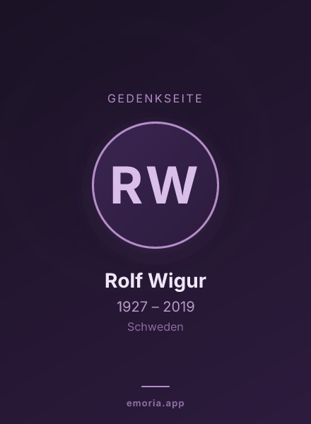 Gedenkportrait von Rolf Wigur