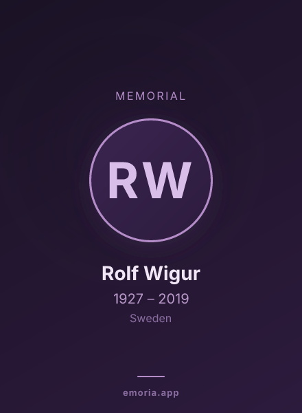 Memorial portrait of Rolf Wigur