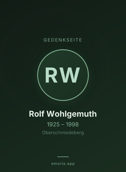 Gedenkportrait von Rolf Wohlgemuth