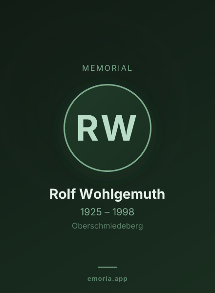 Memorial portrait of Rolf Wohlgemuth