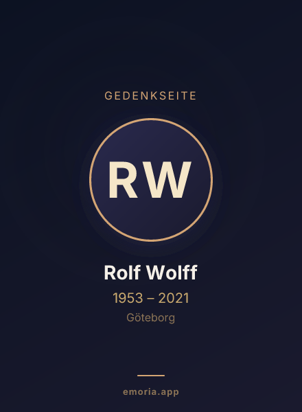 Gedenkportrait von Rolf Wolff