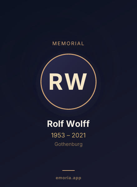 Memorial portrait of Rolf Wolff