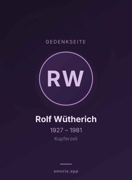 Gedenkportrait von Rolf Wütherich