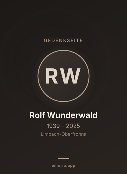 Gedenkportrait von Rolf Wunderwald