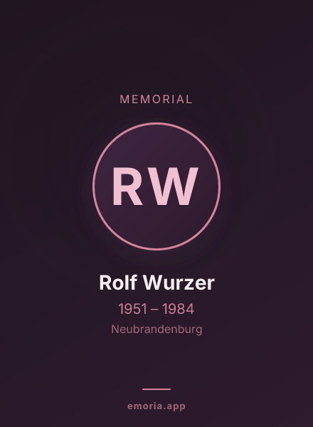 Memorial portrait of Rolf Wurzer