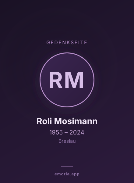 Gedenkportrait von Roli Mosimann
