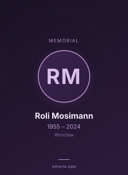 Memorial portrait of Roli Mosimann