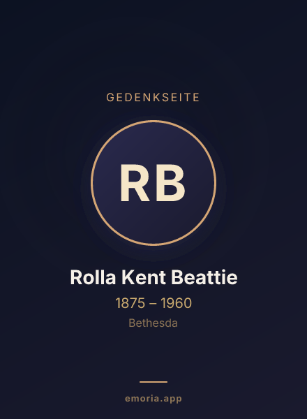 Gedenkportrait von Rolla Kent Beattie