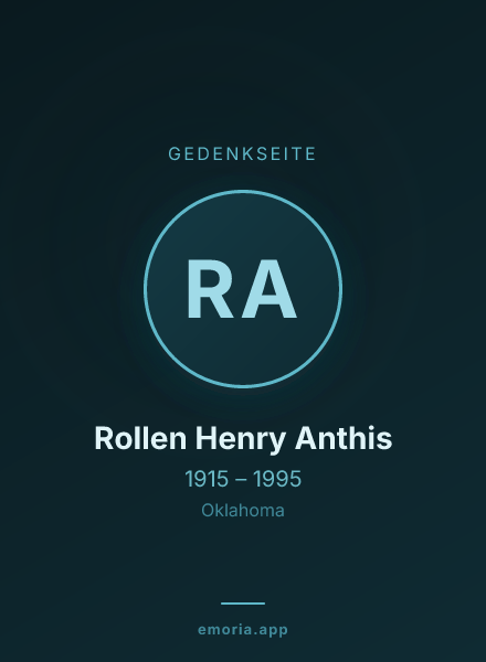 Gedenkportrait von Rollen Henry Anthis
