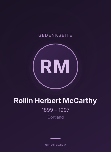Gedenkportrait von Rollin Herbert McCarthy