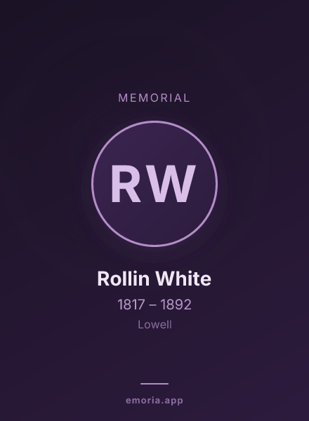 Memorial portrait of Rollin White