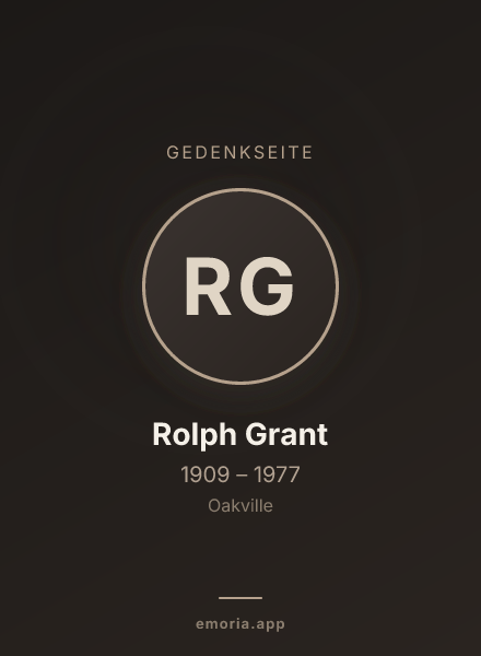 Gedenkportrait von Rolph Grant