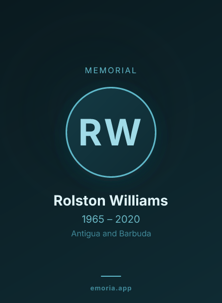 Memorial portrait of Rolston Williams