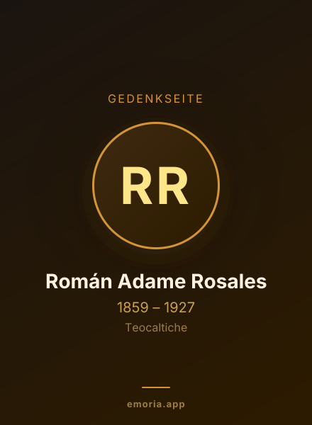 Gedenkportrait von Román Adame Rosales
