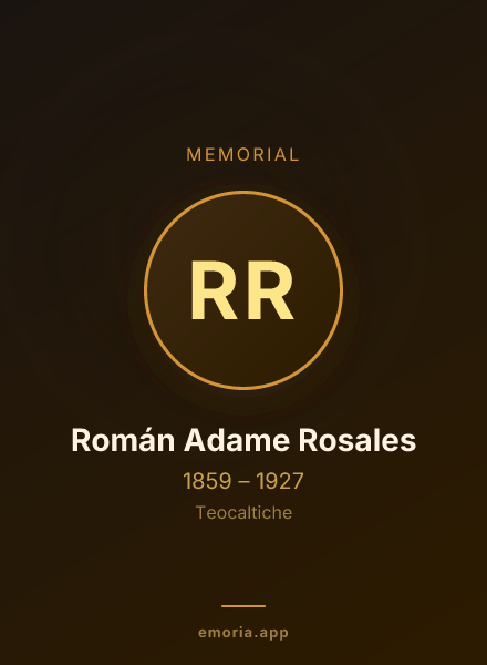 Memorial portrait of Román Adame Rosales