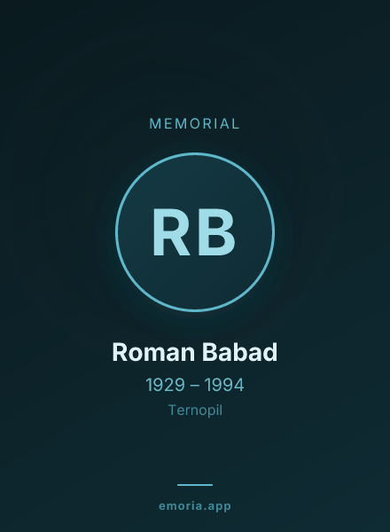 Memorial portrait of Roman Babad
