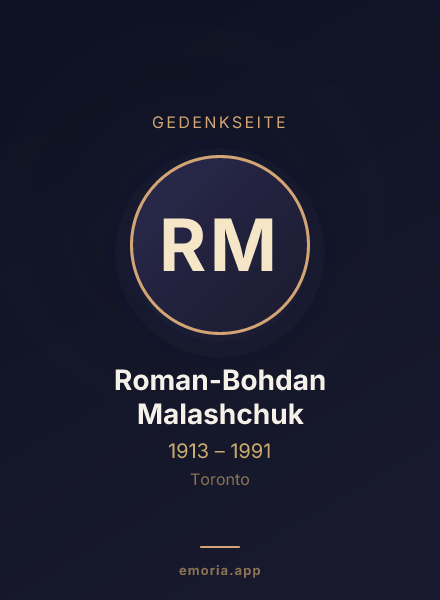 Gedenkportrait von Roman-Bohdan Malashchuk