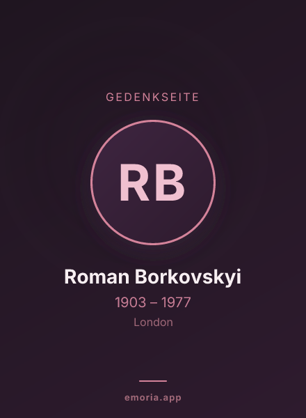 Gedenkportrait von Roman Borkovskyi