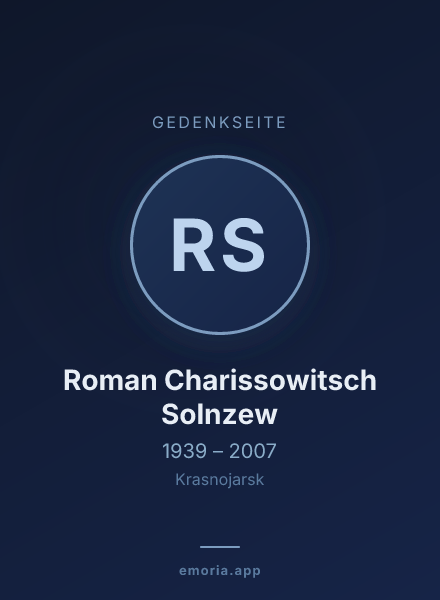 Gedenkportrait von Roman Charissowitsch Solnzew