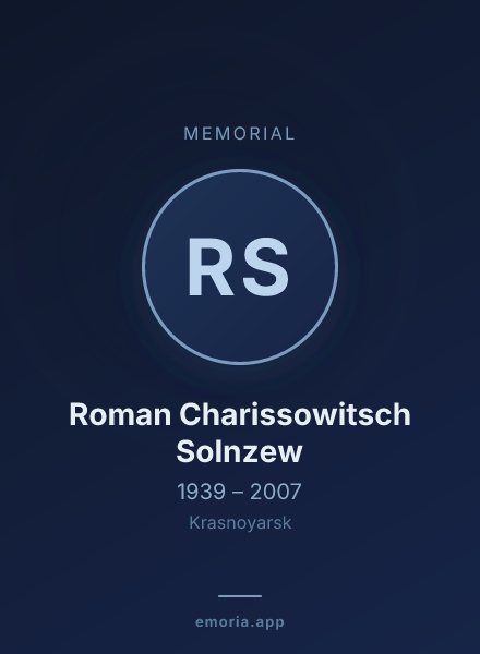 Memorial portrait of Roman Charissowitsch Solnzew