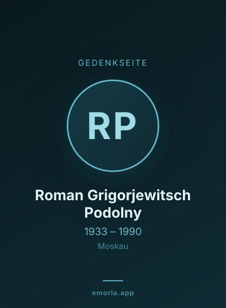 Gedenkportrait von Roman Grigorjewitsch Podolny