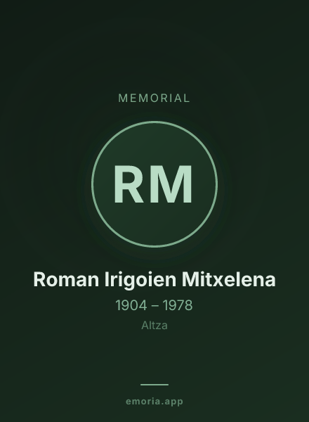 Memorial portrait of Roman Irigoien Mitxelena