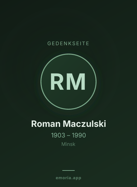 Gedenkportrait von Roman Maczulski