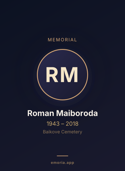 Memorial portrait of Roman Maiboroda