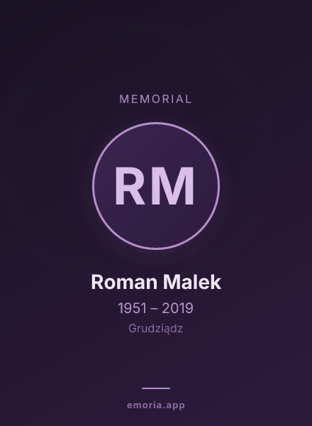 Memorial portrait of Roman Malek