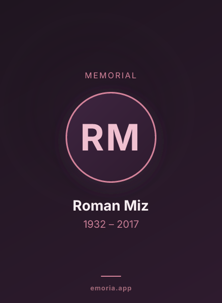 Memorial portrait of Roman Miz