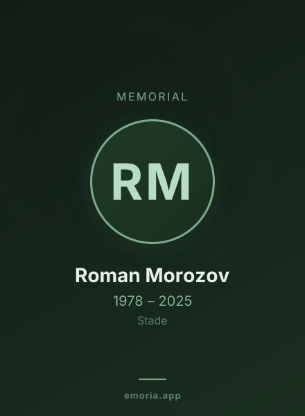 Memorial portrait of Roman Morozov
