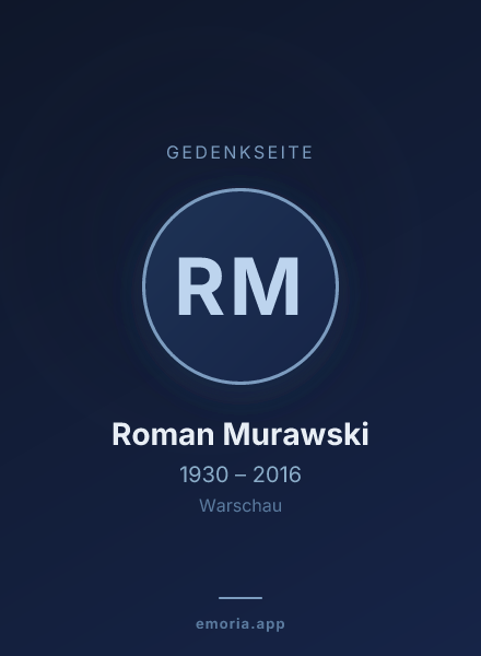 Gedenkportrait von Roman Murawski