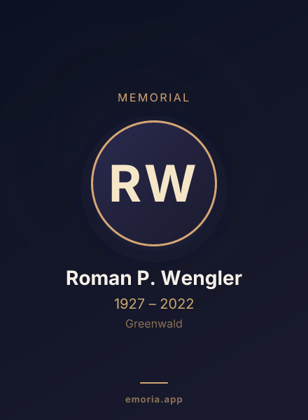 Memorial portrait of Roman P. Wengler