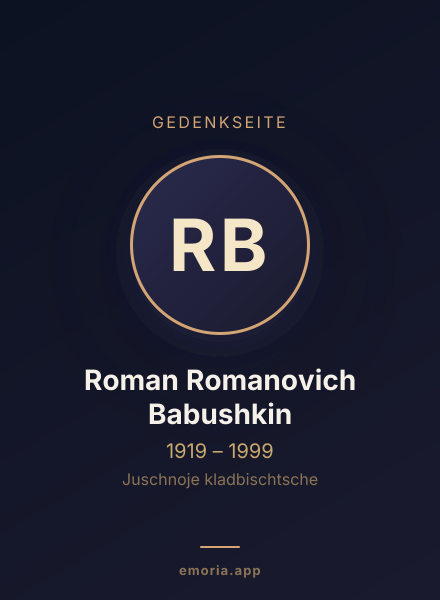 Gedenkportrait von Roman Romanovich Babushkin