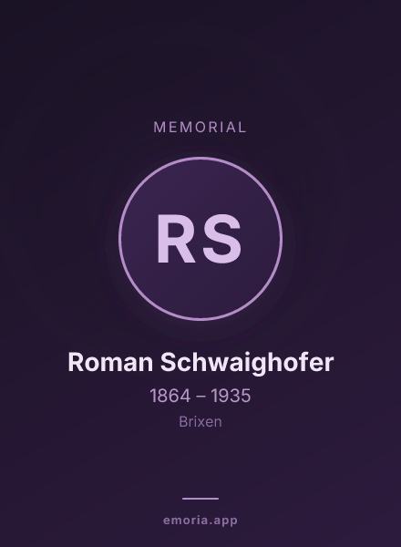 Memorial portrait of Roman Schwaighofer