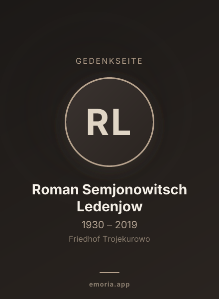 Gedenkportrait von Roman Semjonowitsch Ledenjow