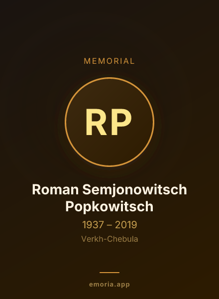 Memorial portrait of Roman Semjonowitsch Popkowitsch