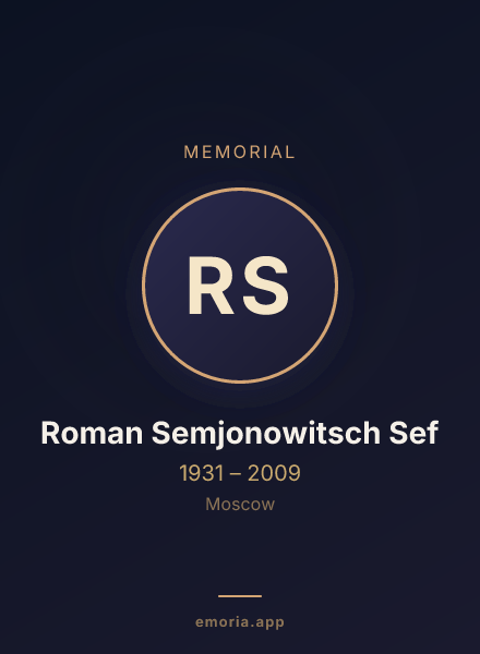 Memorial portrait of Roman Semjonowitsch Sef