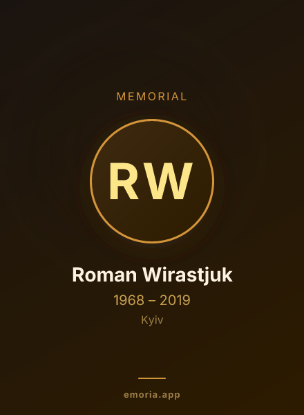 Memorial portrait of Roman Wirastjuk