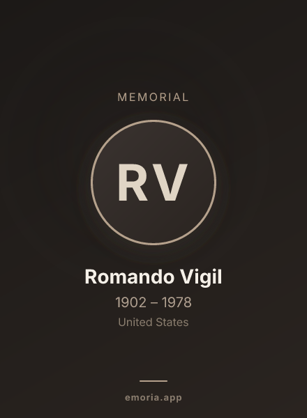 Memorial portrait of Romando Vigil