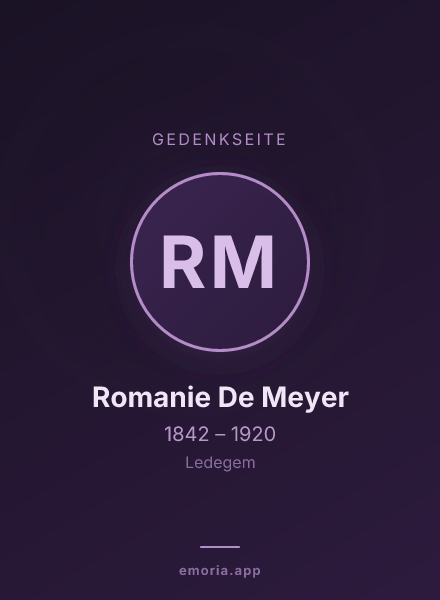 Gedenkportrait von Romanie De Meyer