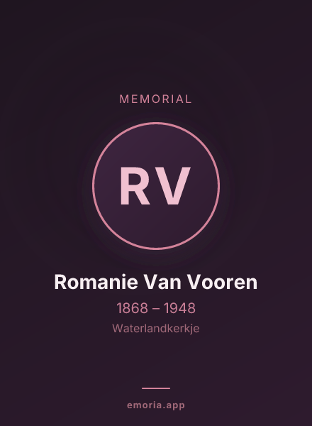 Memorial portrait of Romanie Van Vooren