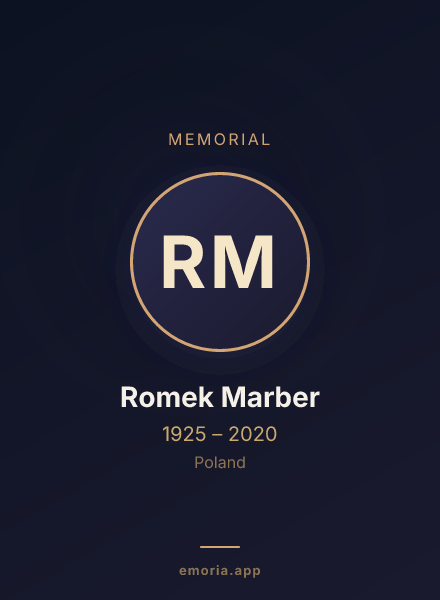 Memorial portrait of Romek Marber